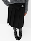 Pleated Wrap Kilt Skirt