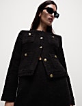 Veste utilitaire courte texturée en tweed