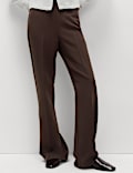 Slim Side Zip Flared Trousers