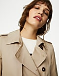 Petite Cotton Rich Double Breasted Trench Coat