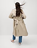 Petite Cotton Rich Double Breasted Trench Coat
