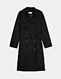 Petite Cotton Rich Double Breasted Trench Coat