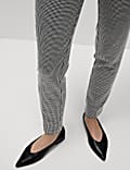 Jersey Checked Slim Fit Ankle Grazer Trousers
