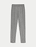 Jersey Checked Slim Fit Ankle Grazer Trousers
