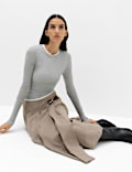 Pleated Midi Wrap Kilt