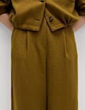 Relaxed Wide Leg Trousers With Linen