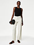 Pinstripe Tailored Wide Leg Trousers