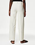 Pinstripe Tailored Wide Leg Trousers