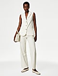 Pinstripe Tailored Wide Leg Trousers