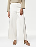 Satin Look Side Zip Wide Leg Trousers