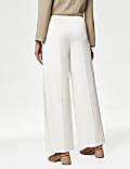 Satin Look Side Zip Wide Leg Trousers