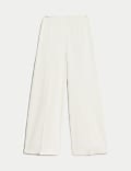 Satin Look Side Zip Wide Leg Trousers