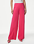 Satin Tailored Wide Leg Trousers