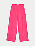 Satin Tailored Wide Leg Trousers