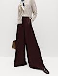 Satin Crinkle Palazzo Trousers