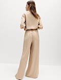 Satin Crinkle Palazzo Trousers