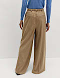 Flannel Pinstripe Palazzo Trousers