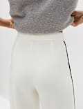 Pique Side Stripe Wide Leg Trousers