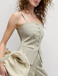 Linen Blend Sheen Twill Waistcoat
