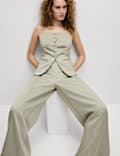 Linen Blend Sheen Twill Waistcoat
