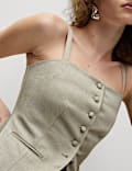 Linen Blend Sheen Twill Waistcoat
