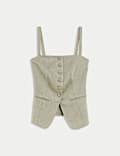 Linen Blend Sheen Twill Waistcoat