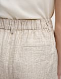 Linen Blend Melange Shorts