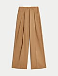 Cotton Rich Wide Leg Trousers