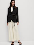 Plisse Wide Leg Cropped Trousers