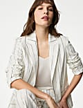 Linen Rich Relaxed Striped Blazer