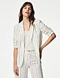 Linen Rich Relaxed Striped Blazer