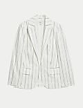 Linen Rich Relaxed Striped Blazer