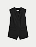 V-Neck Button Through Longline Waistcoat