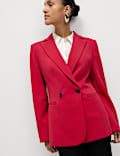 Crepe Tailored Double Breasted Blazer