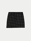 Tweed Embellished Mini A-Line Skirt