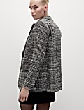 Tweed Textured Single Breasted Blazer