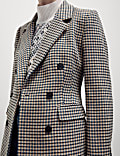 Tweed Tailored Houndstooth Blazer with Wool