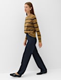 Jersey Straight Leg Trousers with Stretch