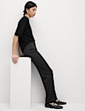 Jersey Straight Leg Trousers with Stretch