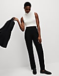 Jersey Straight Leg Trousers with Stretch