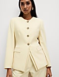 Tailored Collarless Blazer