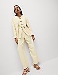 Tailored Collarless Blazer