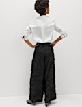 Jacquard Fringe Wide Leg Trousers