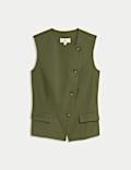 Asymmetrisch gilet met panden