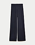Jersey Wide Leg Trousers with Stretch