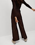 Jersey Wide Leg Trousers with Stretch
