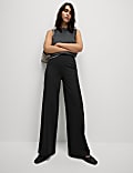 Jersey Wide Leg Trousers with Stretch