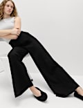 Jersey Wide Leg Trousers with Stretch