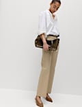 Cotton Rich Straight Leg Trousers
