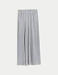 Velvet Elasticated Waist Wide Leg Trousers